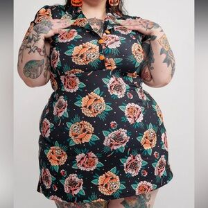 🎃 Sourpuss creepy peonies Rosie dress xxl NwT